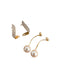 Shein 2 pares de pendientes elegantes con perlas falsas e incrustaciones de rhinestones - Quierox - Tienda Online