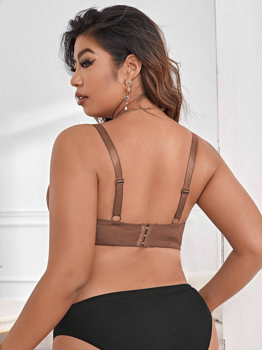 Shein 2 pares de Sujetador con aros y encaje en contraste DesireSculpt Plus - Quierox - Tienda Online