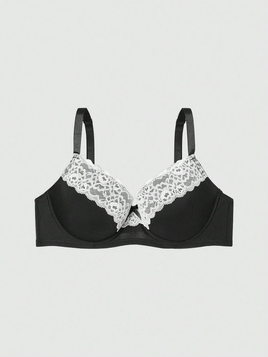 Shein 2 pares de Sujetador con aros y encaje en contraste DesireSculpt Plus - Quierox - Tienda Online