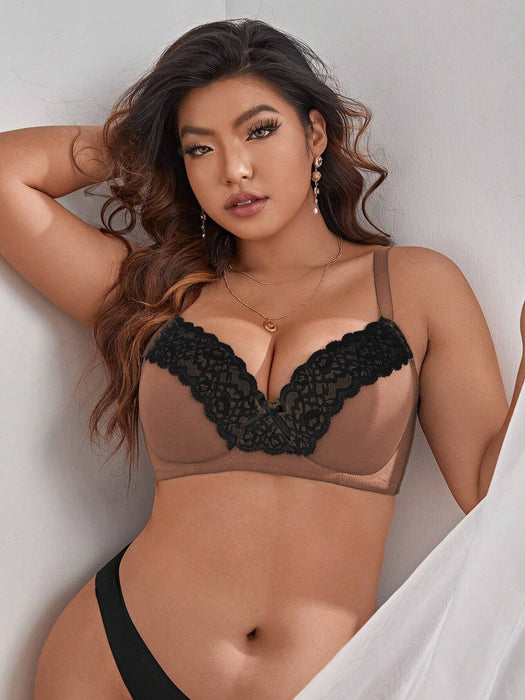 Shein 2 pares de Sujetador con aros y encaje en contraste DesireSculpt Plus - Quierox - Tienda Online