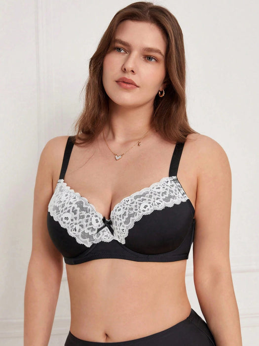 Shein 2 pares de Sujetador con aros y encaje en contraste DesireSculpt Plus - Quierox - Tienda Online