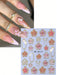 Shein 2 pegatinas de uñas 5D con borde bronceado de diseño de flor de hibisco - Quierox - Tienda Online