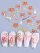 Shein 2 pegatinas de uñas 5D con borde bronceado de diseño de flor de hibisco - Quierox - Tienda Online