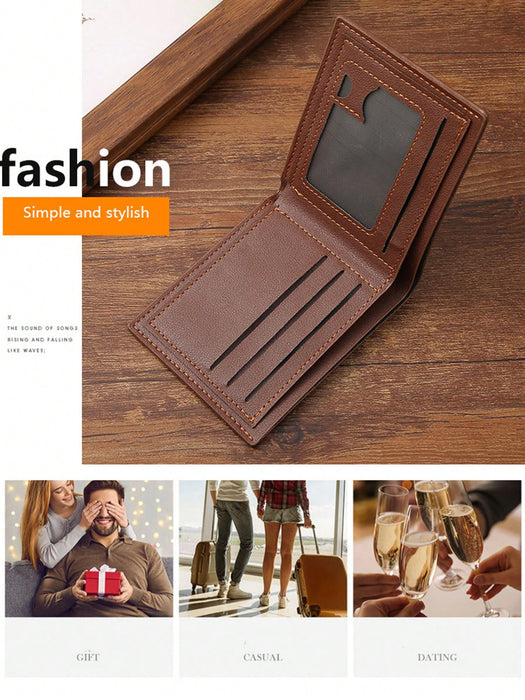 Shein 2 piezas de Cartera corta de cuero sintético para hombre negra y marron - Quierox - Tienda Online