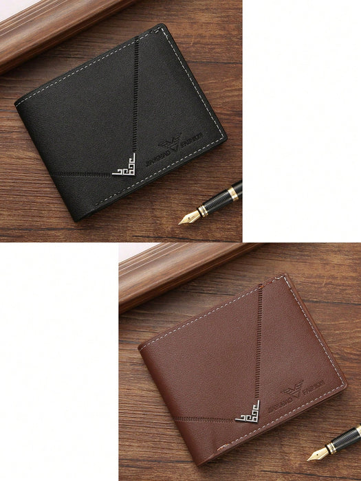 Shein 2 piezas de Cartera corta de cuero sintético para hombre negra y marron - Quierox - Tienda Online