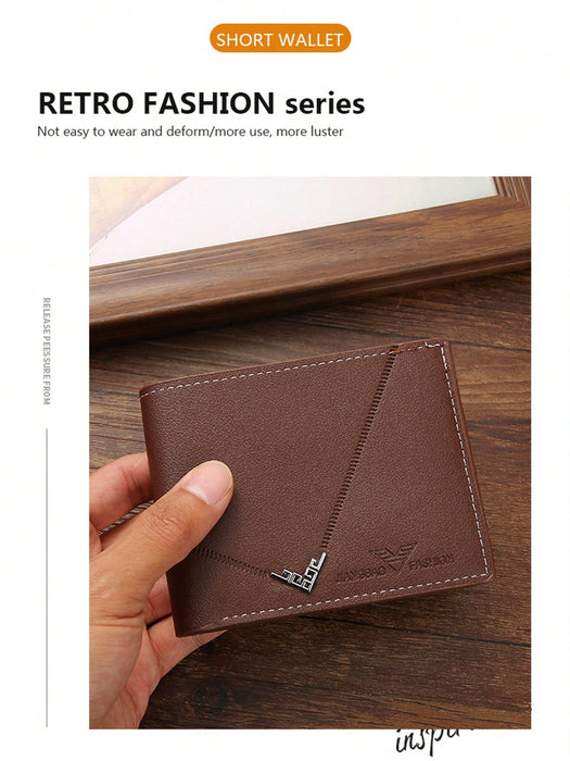 Shein 2 piezas de Cartera corta de cuero sintético para hombre negra y marron - Quierox - Tienda Online