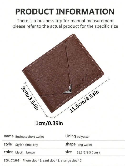 Shein 2 piezas de Cartera corta de cuero sintético para hombre negra y marron - Quierox - Tienda Online