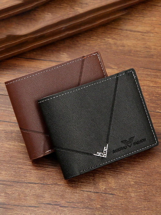 Shein 2 piezas de Cartera corta de cuero sintético para hombre negra y marron - Quierox - Tienda Online
