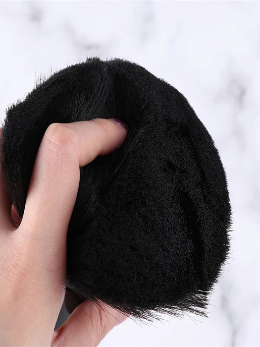Shein 2 piezas de cepillo de peluquería negro y cepillo suave de afeitar con mango de ABS negro - Quierox - Tienda Online