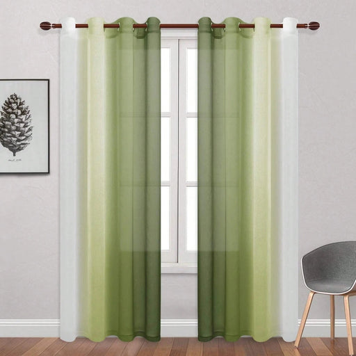 SHEIN 2 piezas de cortinas transparentes degradadas, con ojales en la parte superior - Quierox - Tienda Online