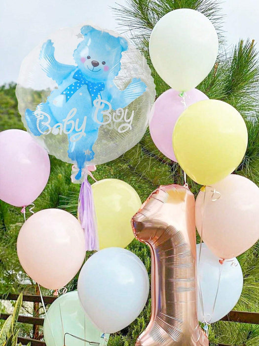 Shein 2 piezas de globos de látex claros con forma de oso rosa y azul de 24 pulgadas - Quierox - Tienda Online