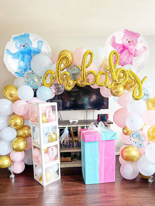 Shein 2 piezas de globos de látex claros con forma de oso rosa y azul de 24 pulgadas - Quierox - Tienda Online