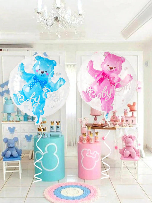 Shein 2 piezas de globos de látex claros con forma de oso rosa y azul de 24 pulgadas - Quierox - Tienda Online