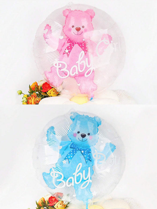 Shein 2 piezas de globos de látex claros con forma de oso rosa y azul de 24 pulgadas - Quierox - Tienda Online