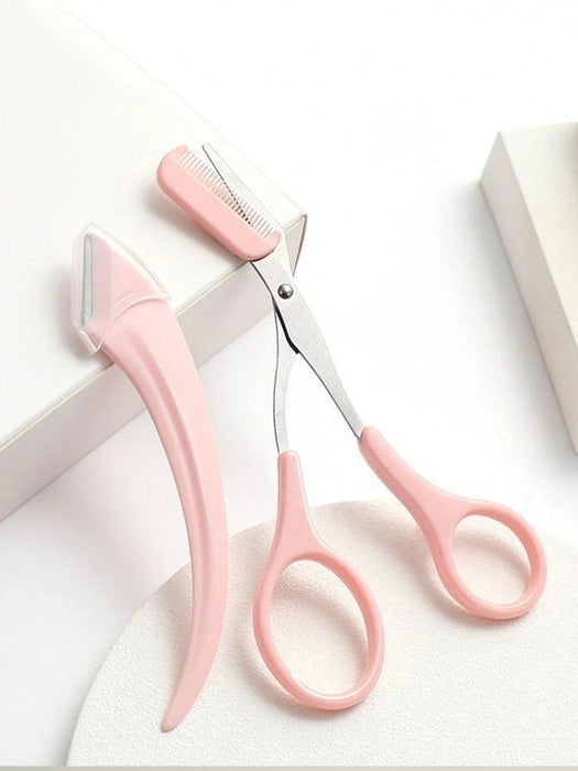 SHEIN 2 piezas Juego de cuchillo y tijeras para recortar cejas - Quierox - Tienda Online