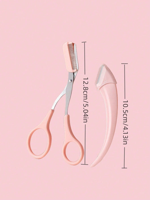 SHEIN 2 piezas Juego de cuchillo y tijeras para recortar cejas - Quierox - Tienda Online