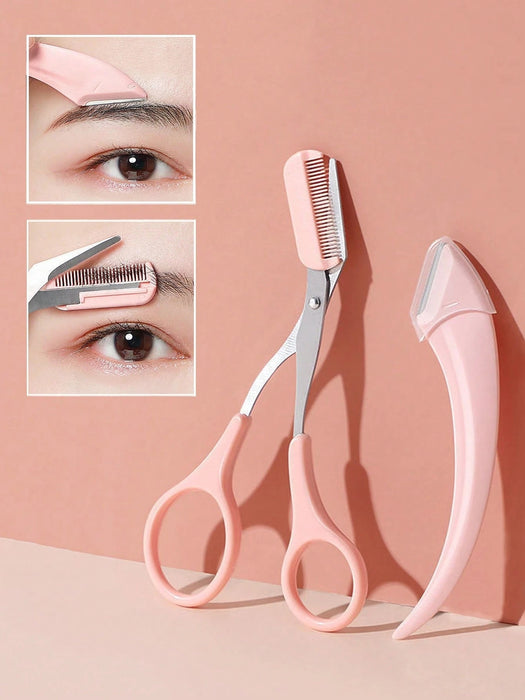 SHEIN 2 piezas Juego de cuchillo y tijeras para recortar cejas - Quierox - Tienda Online
