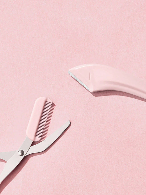 SHEIN 2 piezas Juego de cuchillo y tijeras para recortar cejas - Quierox - Tienda Online