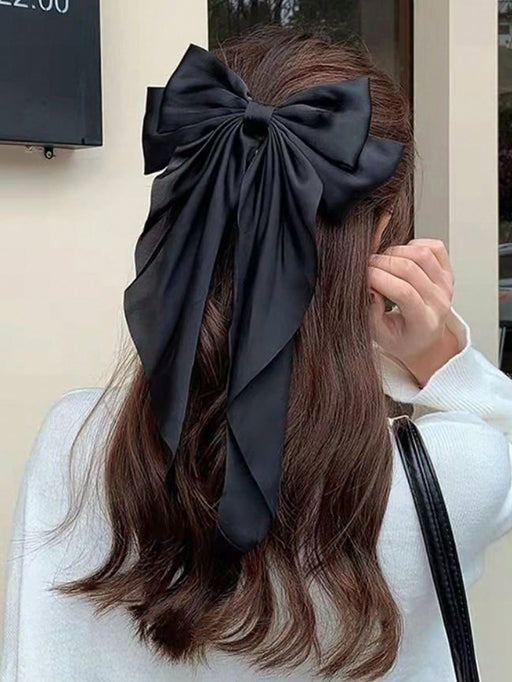 Shein 2 piezas Pinzas para el cabello con moño de satén negro y blanco - Quierox - Tienda Online