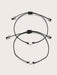 SHEIN 2 piezas Pulseras de amistad trenzadas con soga de cera y forma de corazón - Quierox - Tienda Online