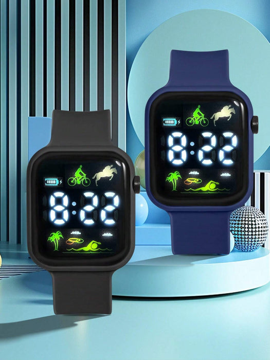 SHEIN 2 piezas Reloj electrónico deportivo de TPU con diseño - Quierox - Tienda Online