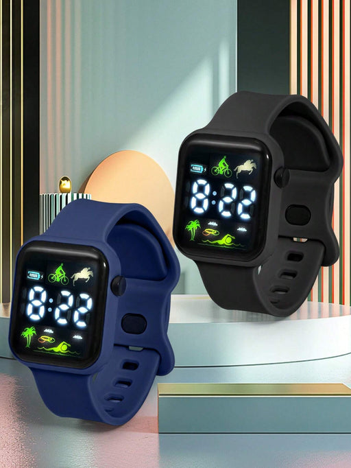 SHEIN 2 piezas Reloj electrónico deportivo de TPU con diseño - Quierox - Tienda Online