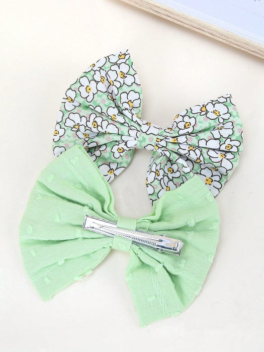 Shein 2 pinzas para el pelo con lazo floral para primavera/verano, pinzas - Quierox - Tienda Online