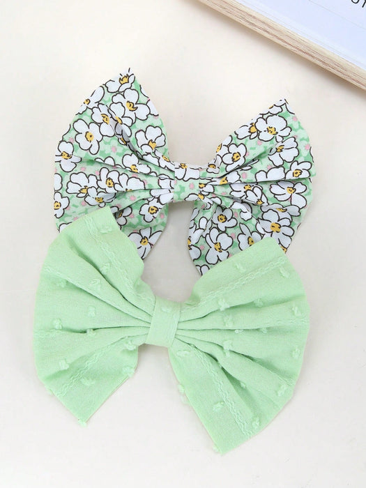 Shein 2 pinzas para el pelo con lazo floral para primavera/verano, pinzas - Quierox - Tienda Online