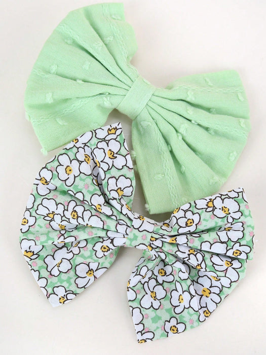 Shein 2 pinzas para el pelo con lazo floral para primavera/verano, pinzas - Quierox - Tienda Online