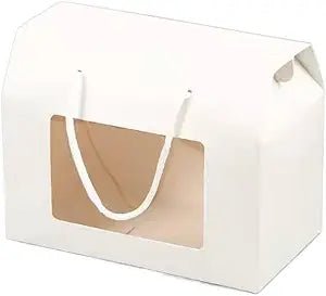 SHEIN 20 Bolsas de regalo, caja de papel kraft con ventana 20X15X11CM - Quierox - Tienda Online