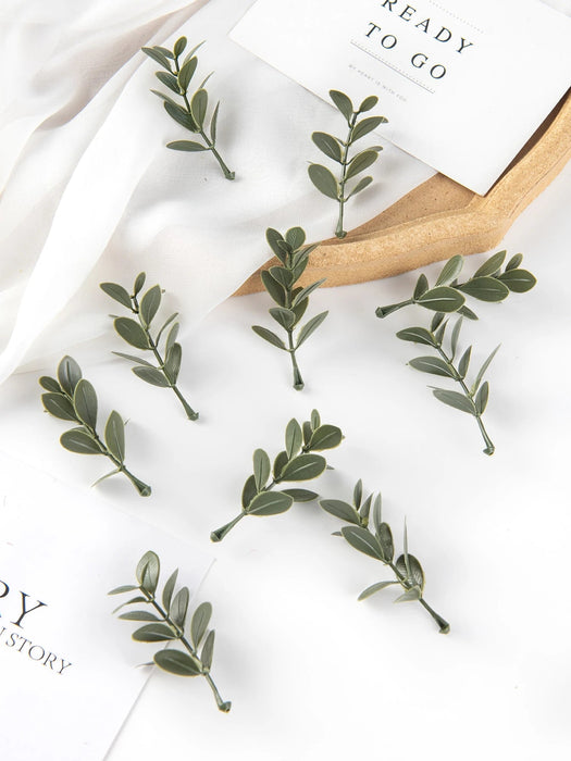 Shein 20 hojas artificiales de plantas verdes ideal como decoracion para tartas, caja de dulces - Quierox - Tienda Online