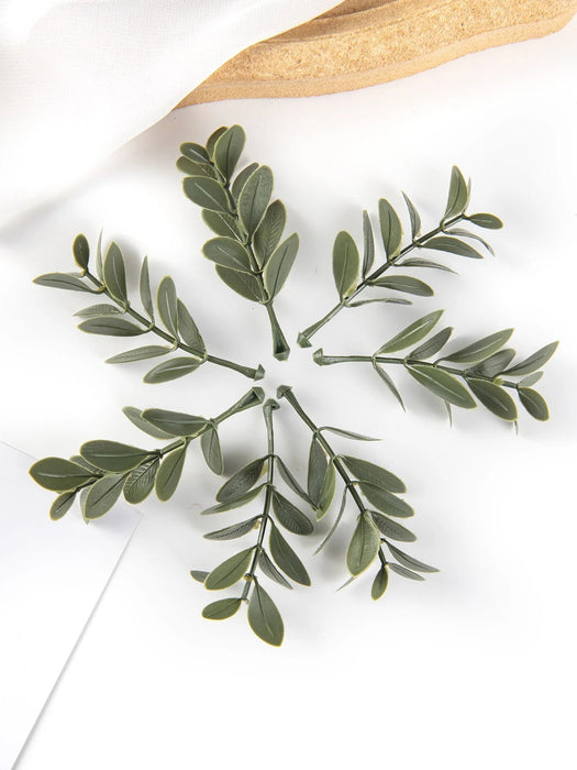 Shein 20 hojas artificiales de plantas verdes ideal como decoracion para tartas, caja de dulces - Quierox - Tienda Online