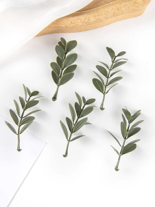 Shein 20 hojas artificiales de plantas verdes ideal como decoracion para tartas, caja de dulces - Quierox - Tienda Online
