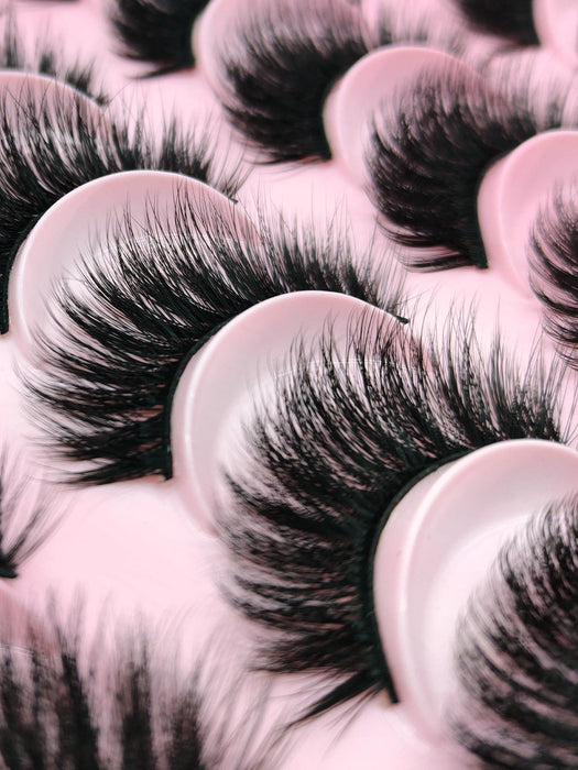 Shein 20 pares de pestañas postizas naturales y voluminizadas, pestañas de tira completa extra largas - Quierox - Tienda Online