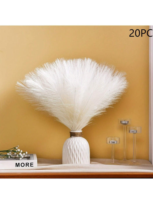 Shein 20 Piezas 17'' Plumas Esponjosas Decorativas De Hierba De Pampas Artificial, Decoraciones De Estilo Bohemio - Quierox - Tienda Online