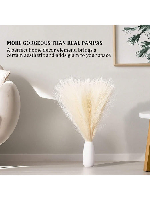 Shein 20 Piezas 17'' Plumas Esponjosas Decorativas De Hierba De Pampas Artificial, Decoraciones De Estilo Bohemio - Quierox - Tienda Online