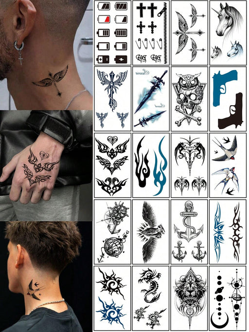SHEIN 20 piezas de tatuajes temporales, pegatinas para hombres y chicas - Quierox - Tienda Online
