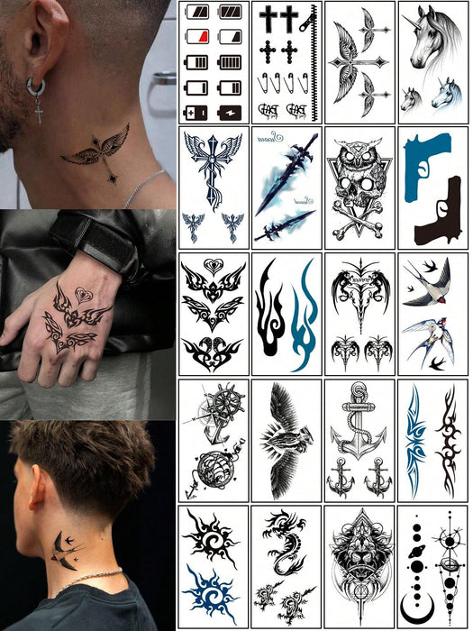 SHEIN 20 piezas de tatuajes temporales, pegatinas para hombres y chicas - Quierox - Tienda Online