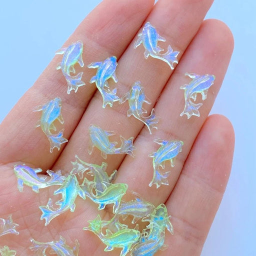 SHEIN 20 piezas Decoraciones de uñas de arte 3D Kawaii de resina con peces cristales - Quierox - Tienda Online