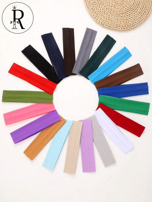 SHEIN 20 piezas Diademas elásticas unisex, bandas para el cabello de tela - Quierox - Tienda Online