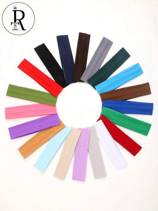 SHEIN 20 piezas Diademas elásticas unisex, bandas para el cabello de tela - Quierox - Tienda Online