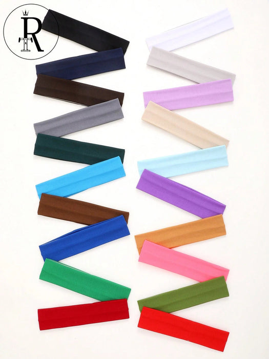 SHEIN 20 piezas Diademas elásticas unisex, bandas para el cabello de tela - Quierox - Tienda Online