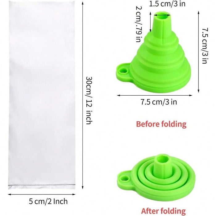 SHEIN 200 pcs de Fundas de Molde desechable para paletas de hielo, bolsas de plástico para helados con embudo de silicona - Quierox - Tienda Online