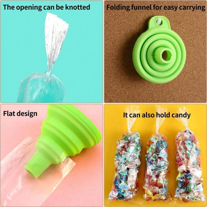SHEIN 200 pcs de Fundas de Molde desechable para paletas de hielo, bolsas de plástico para helados con embudo de silicona - Quierox - Tienda Online