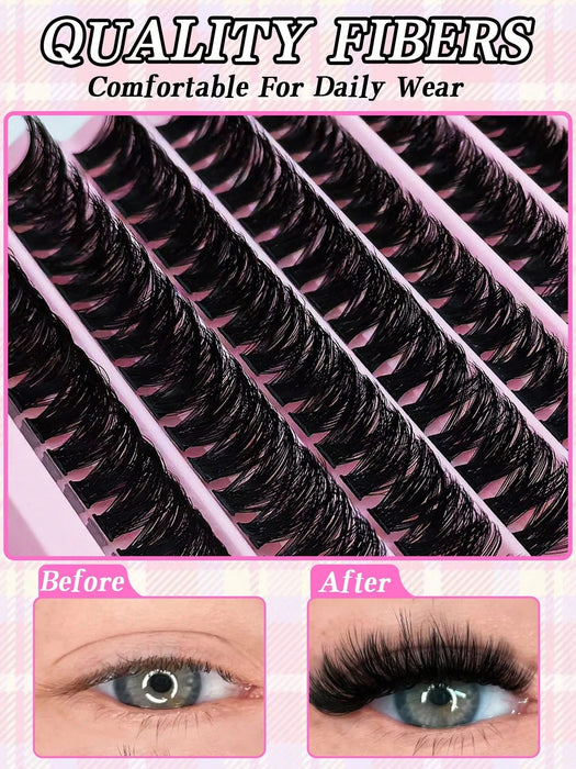SHEIN 200pcs de pestañas individuales en grupos, rizo D 80D, 8 - 16 mm - Quierox - Tienda Online