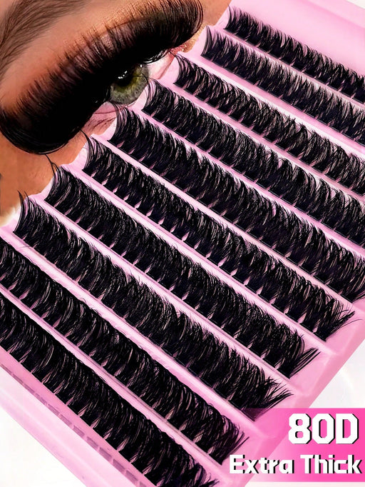 SHEIN 200pcs de pestañas individuales en grupos, rizo D 80D, 8 - 16 mm - Quierox - Tienda Online