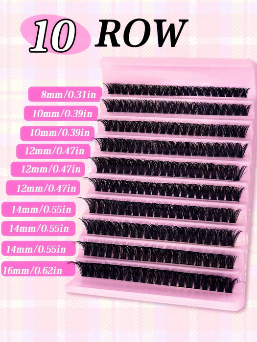 SHEIN 200pcs de pestañas individuales en grupos, rizo D 80D, 8 - 16 mm - Quierox - Tienda Online