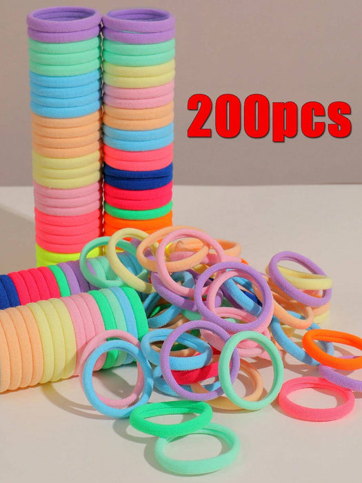 SHEIN 200PCS Gomas para el cabello coloridas e informales para niñas - Quierox - Tienda Online