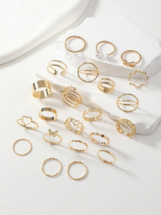 Shein 22 anillos sencillos para niña, personalizados - Quierox - Tienda Online