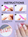 SHEIN 24 pegatinas para uñas con forma de ataúd mediano, con lazo rosa y corazón - Quierox - Tienda Online